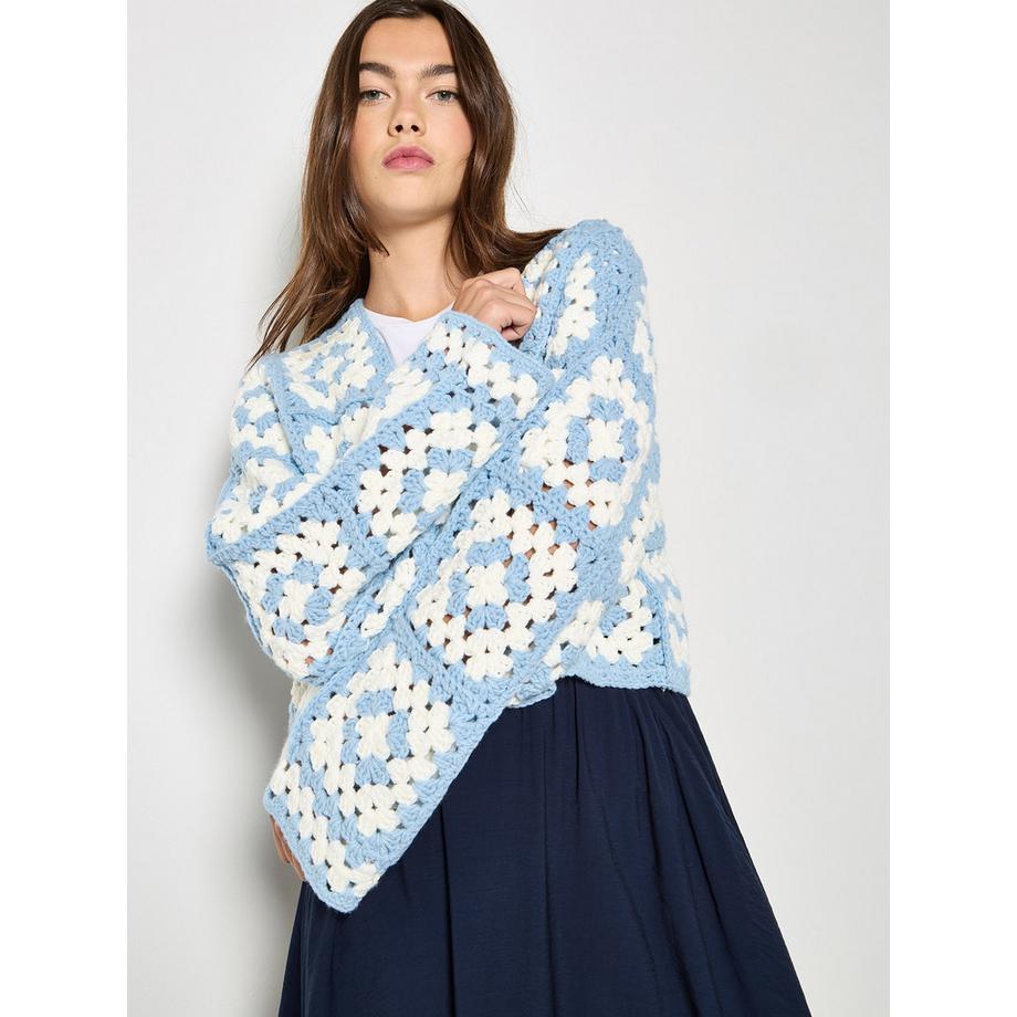 APRICOT Cardigan Quadrati all'Uncinetto Lavorato a Mano  