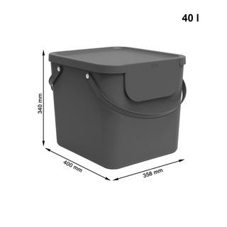 rotho Set de 3 poubelles - ALBULA Système de recyclage 40L - Anthracite  