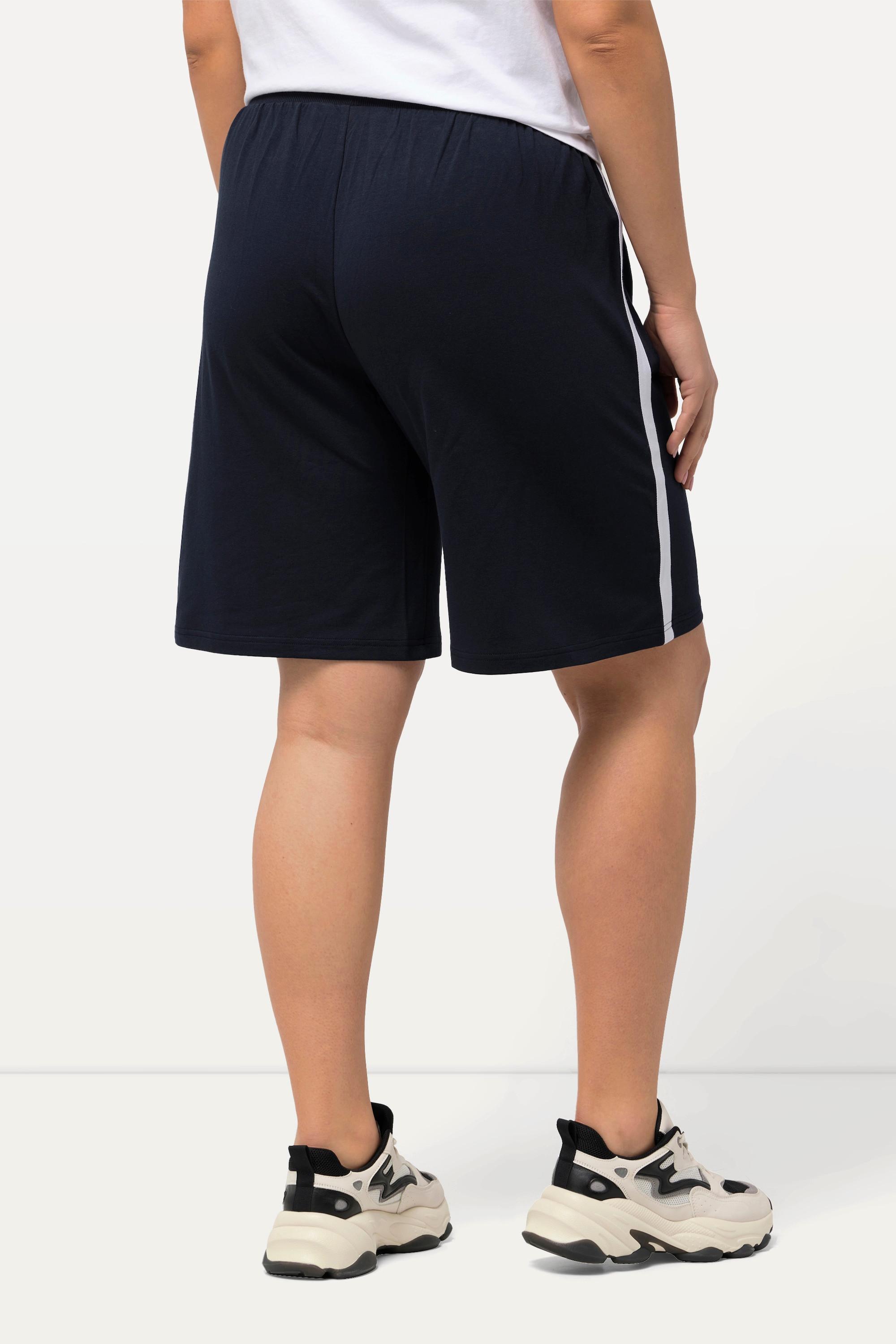 Ulla Popken  Jerseyshorts, weites Bein, Elastikbund, Bindeband 