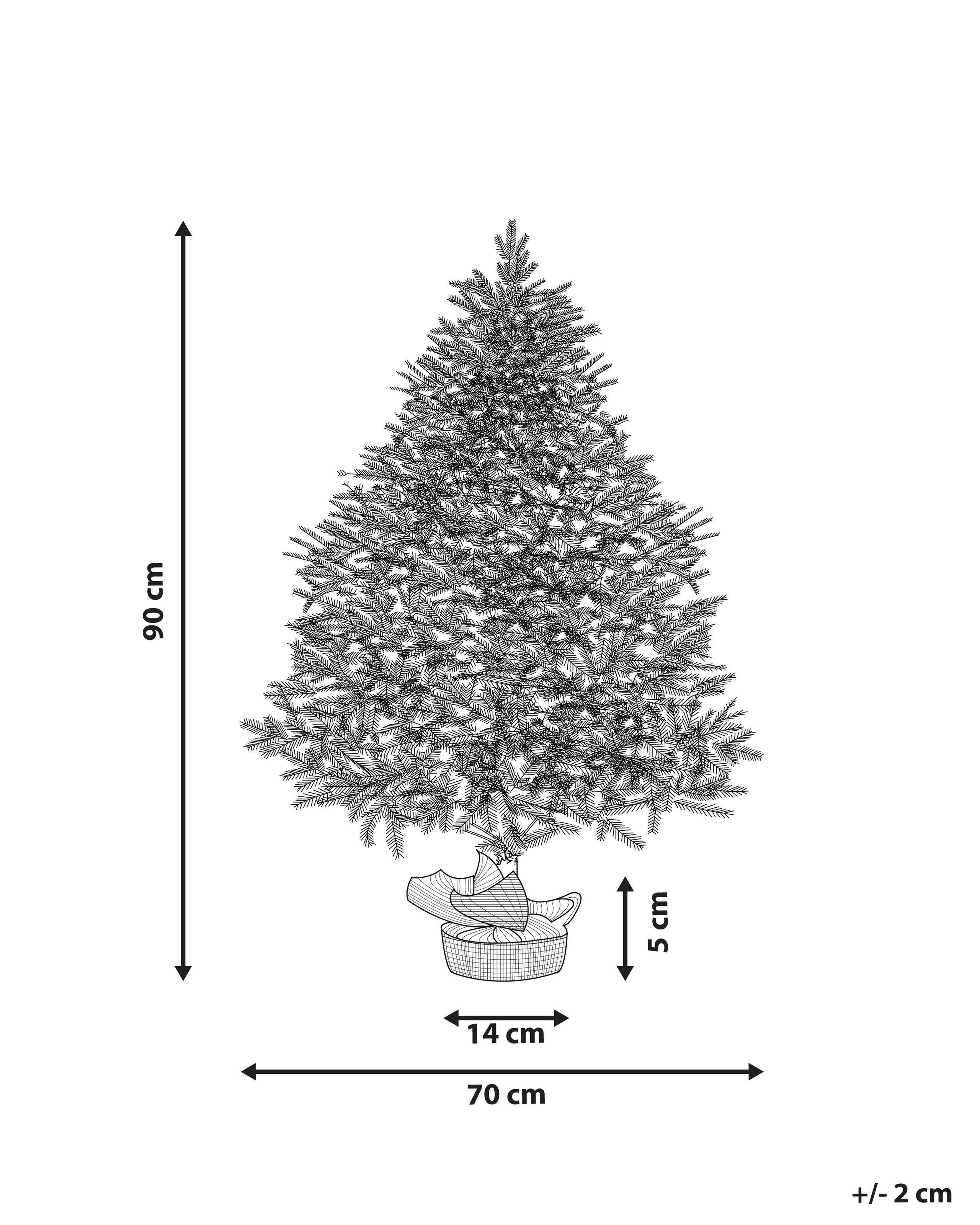 Beliani Albero natalizio innevato en PVC Classico RINGROSE  