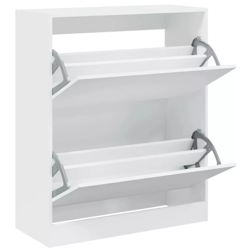 VidaXL - Armoire à chaussures bois d'ingénierie, One Size, Blanc