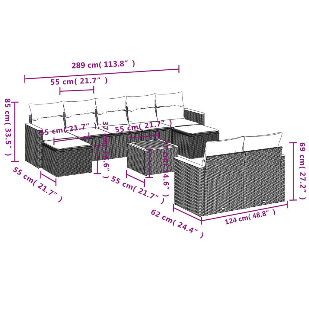 VidaXL Ensemble de canapés de jardin rotin synthétique  