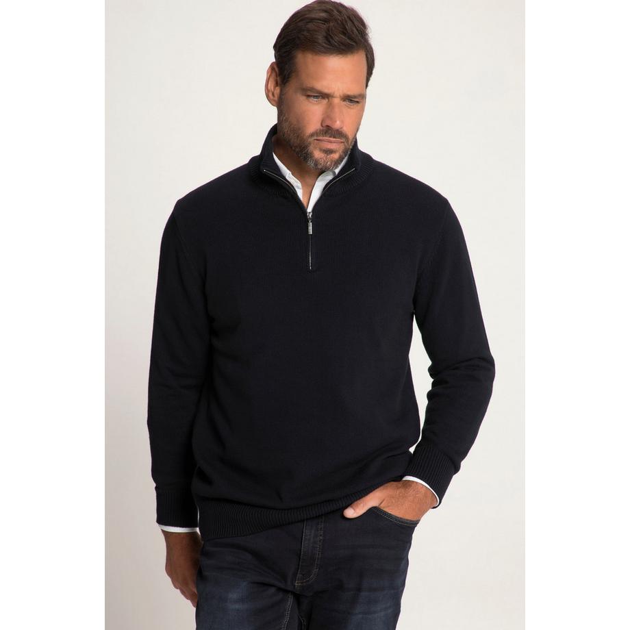 JP1880 Stricktroyer Stehkragen Zipper Langarm  