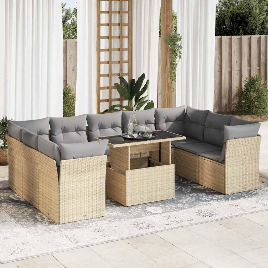 VidaXL set di divani da giardino Polirattan  