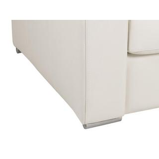 Vente-unique Canapé 3 places convertible express 100% cuir de buffle blanc matelas 18 cm. DELECTEA II  