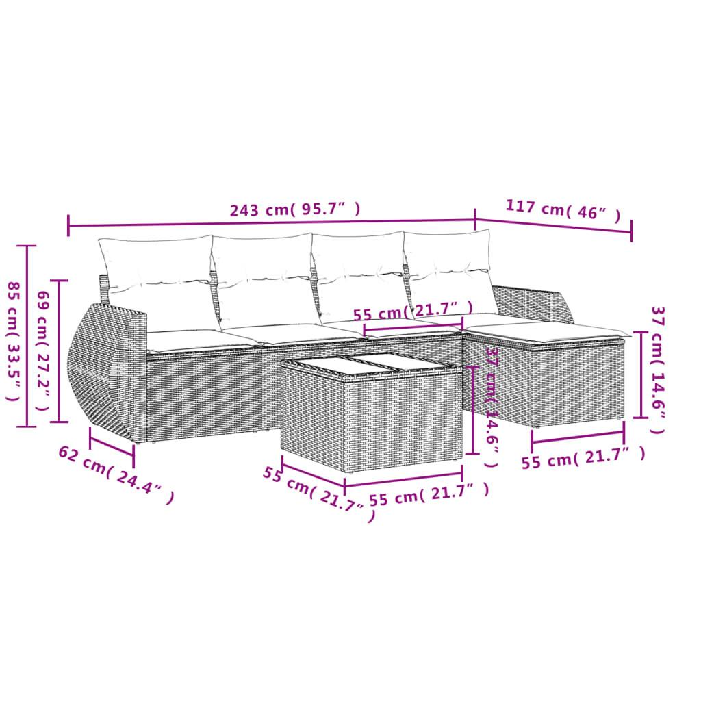 VidaXL set divano da giardino Polirattan  