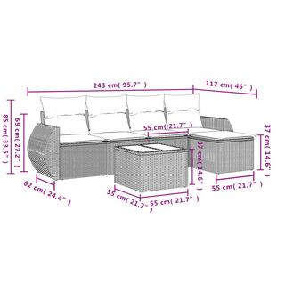 VidaXL set divano da giardino Polirattan  