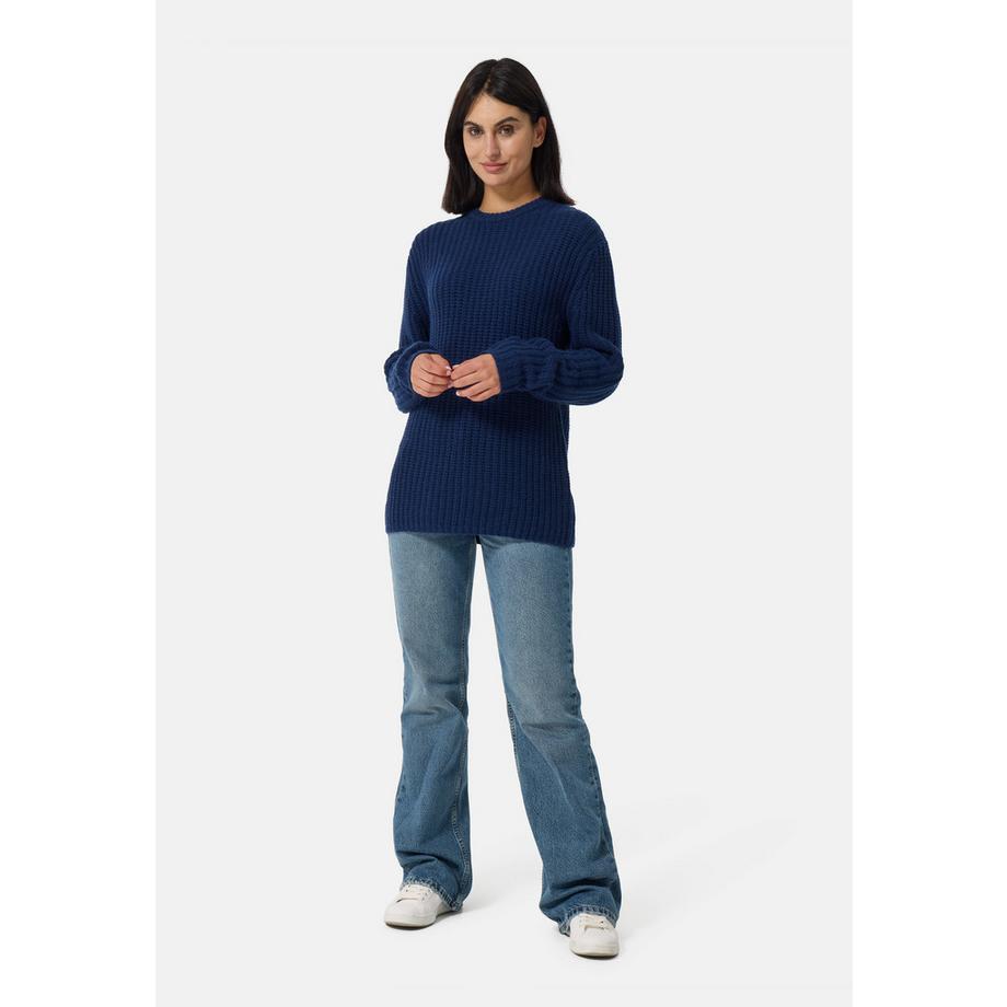 CASH-MERE.CH Maglione girocollo in lana cashmere a maglia grossa  