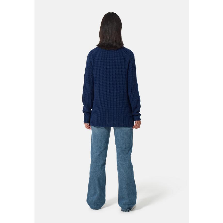 CASH-MERE.CH Maglione girocollo in lana cashmere a maglia grossa  
