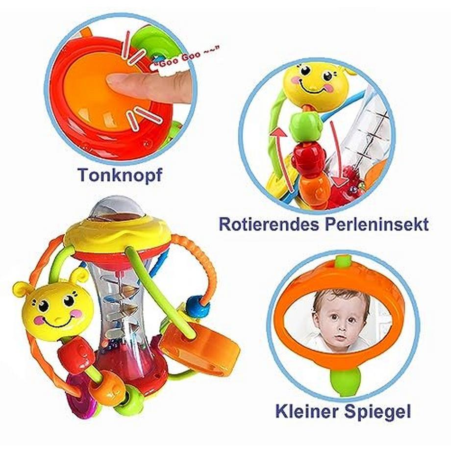 Activity-board  Babyspielzeug 6 Monate Rassel Baby Motorik Ball greifen Ball, greifen, schütteln & krabbeln 
