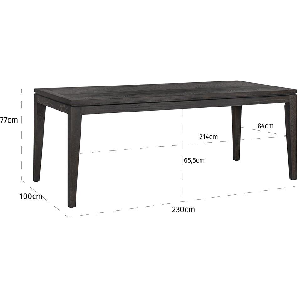 mutoni Table à manger Blackbone noire 230  