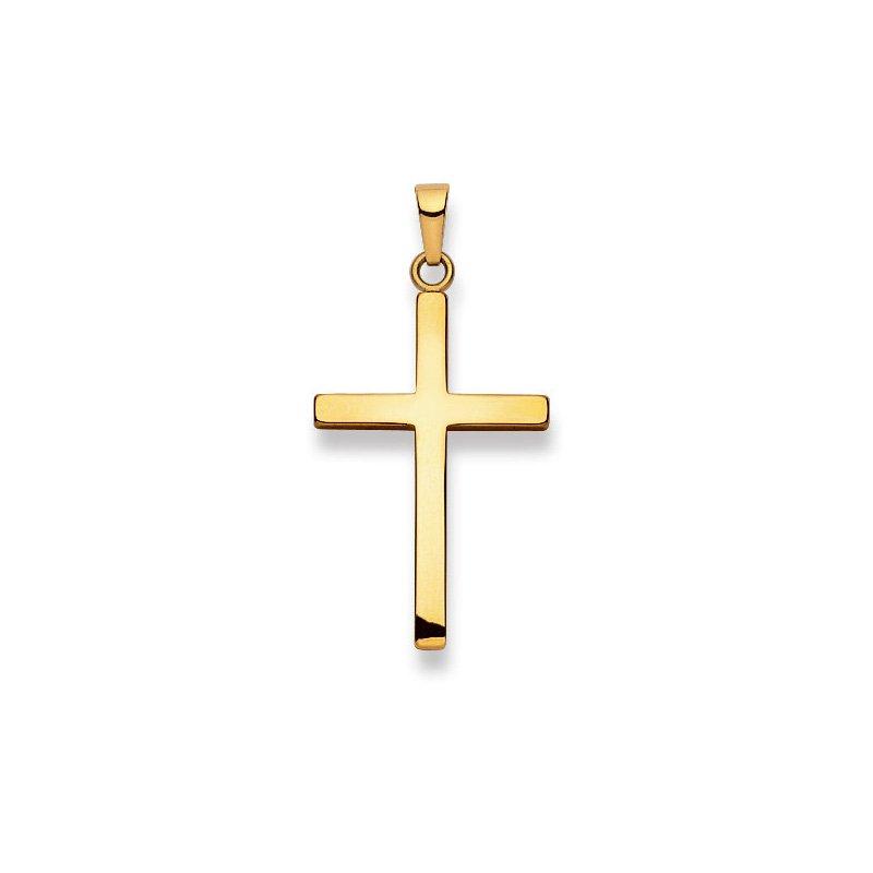 MUAU Schmuck  Anhänger Kreuz Gelbgold 750, 36x19mm 