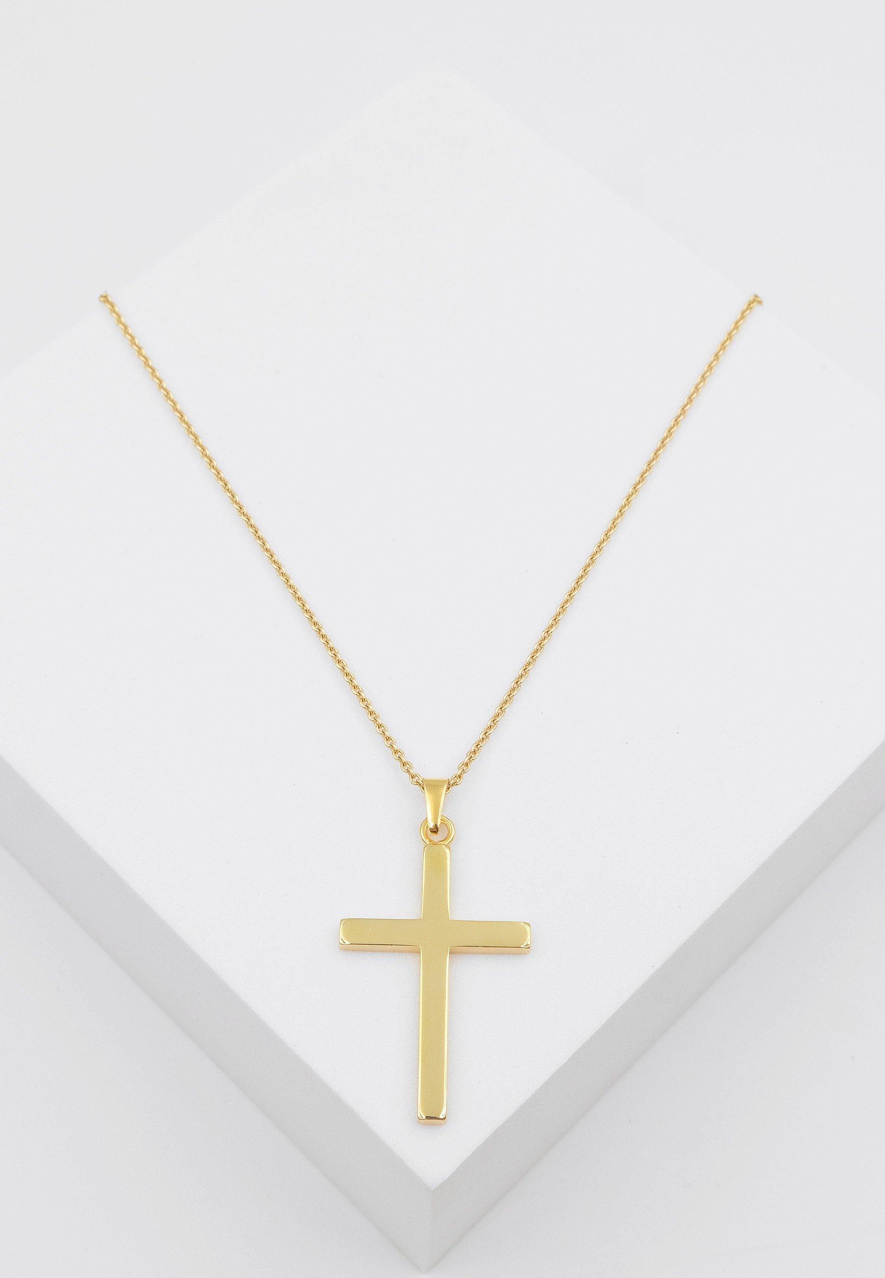 MUAU Schmuck  Anhänger Kreuz Gelbgold 750, 34x19mm 