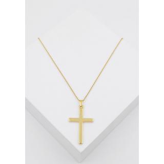 MUAU Schmuck  Pendentif croix en or jaune 750, 34x19mm 