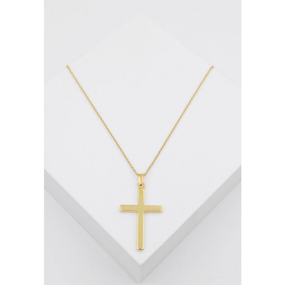 MUAU Schmuck  Pendentif croix en or jaune 750, 34x19mm 