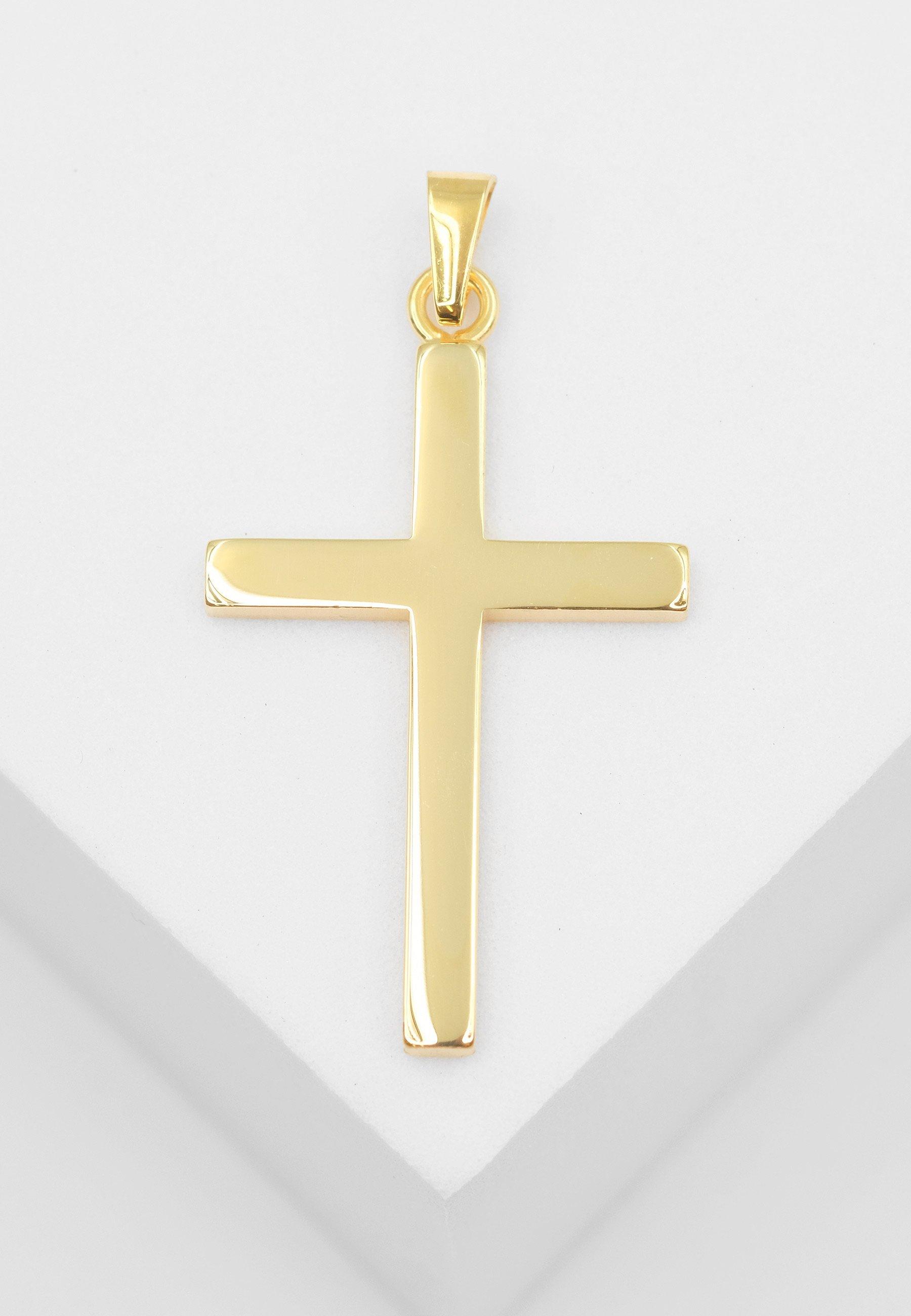 MUAU Schmuck  Pendentif croix en or jaune 750, 34x19mm 