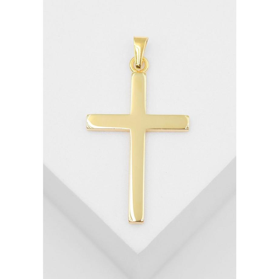 MUAU Schmuck  Pendentif croix en or jaune 750, 34x19mm 