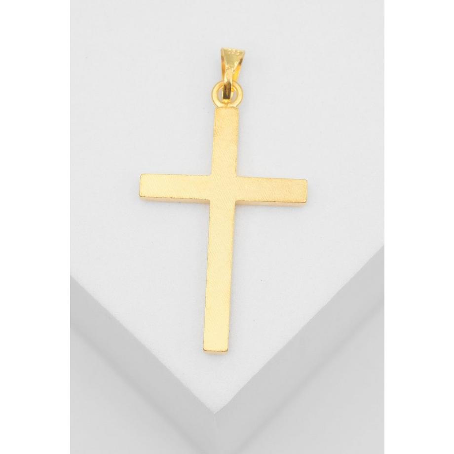 MUAU Schmuck  Pendentif croix en or jaune 750, 34x19mm 