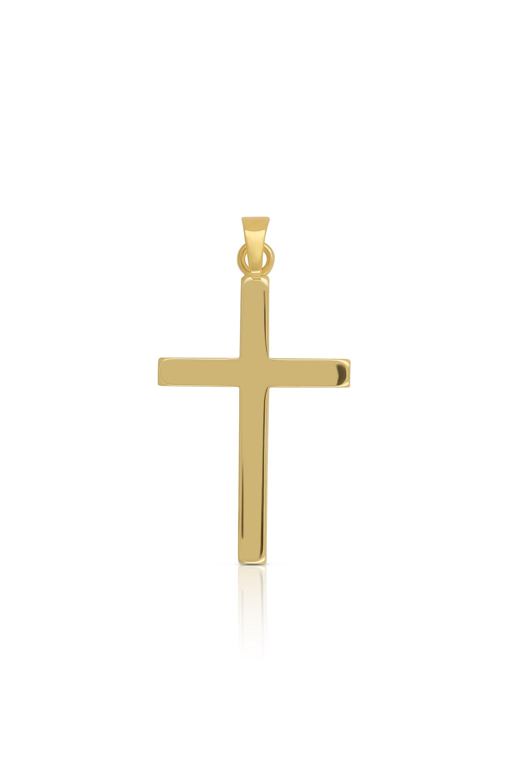 MUAU Schmuck  Anhänger Kreuz Gelbgold 750, 34x19mm 