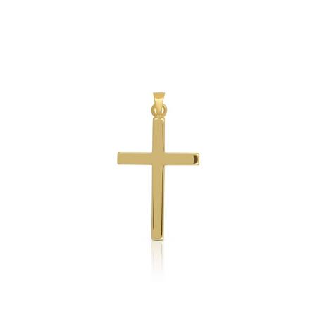 MUAU Schmuck  Pendentif croix en or jaune 750, 34x19mm 