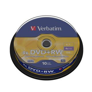 Verbatim  Verbatim DVD+RW Matt Silver 4,7 Go 10 pièce(s) 