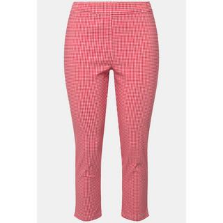 Ulla Popken  Pantaloni a 7/8 modello Sienna molto elasticizzati di bengalina con quadretto vichy 