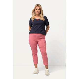 Ulla Popken  Pantalon 7/8 Sienna. Tissu bengaline hautement élastique. Imprimé à carreaux vichy. 