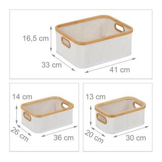 Northix Lot de 3 paniers de rangement en bambou  