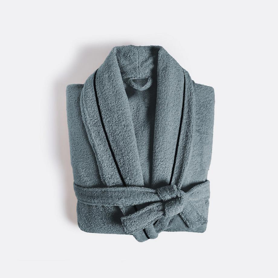 Bademantel für Erwachsene mit Schalkragen aus gekämmter Baumwolle 400 g/m2