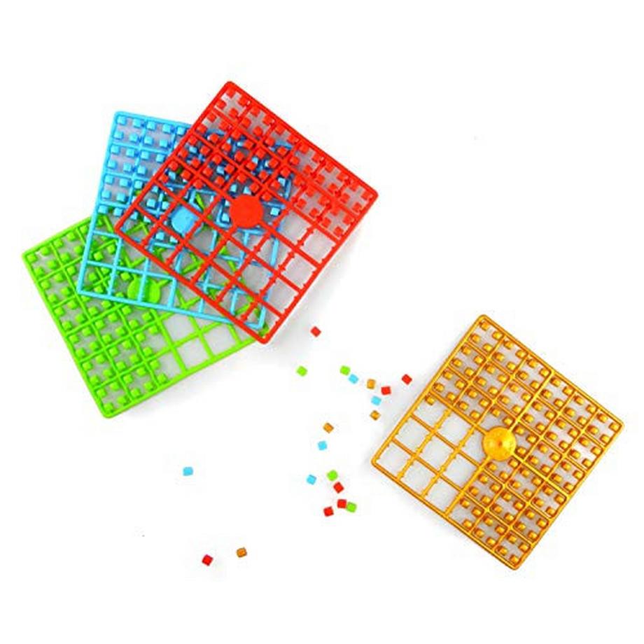 Activity-board  Lustiges Bastelset, zur Gestaltung von 6 Schlüsselanhängern (Medaillons) für Kinder, kinderleichtes Stecksystem, kein Bügeln oder Kleben, Biokunststoffsteine 