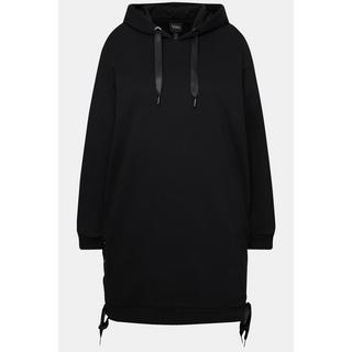 Ulla Popken  Long-Hoodie, Satinbänder, Kapuze, Langarm 