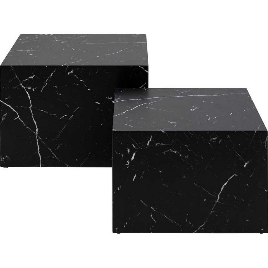 mutoni Ensemble de tables basses Roupy noir (2 pièces)  