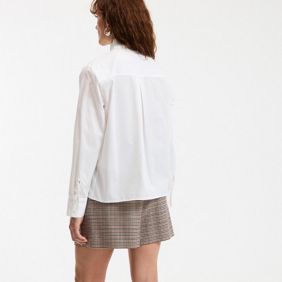La Redoute Collections Langärmelige Bluse mit gerüschtem Stehkragen  