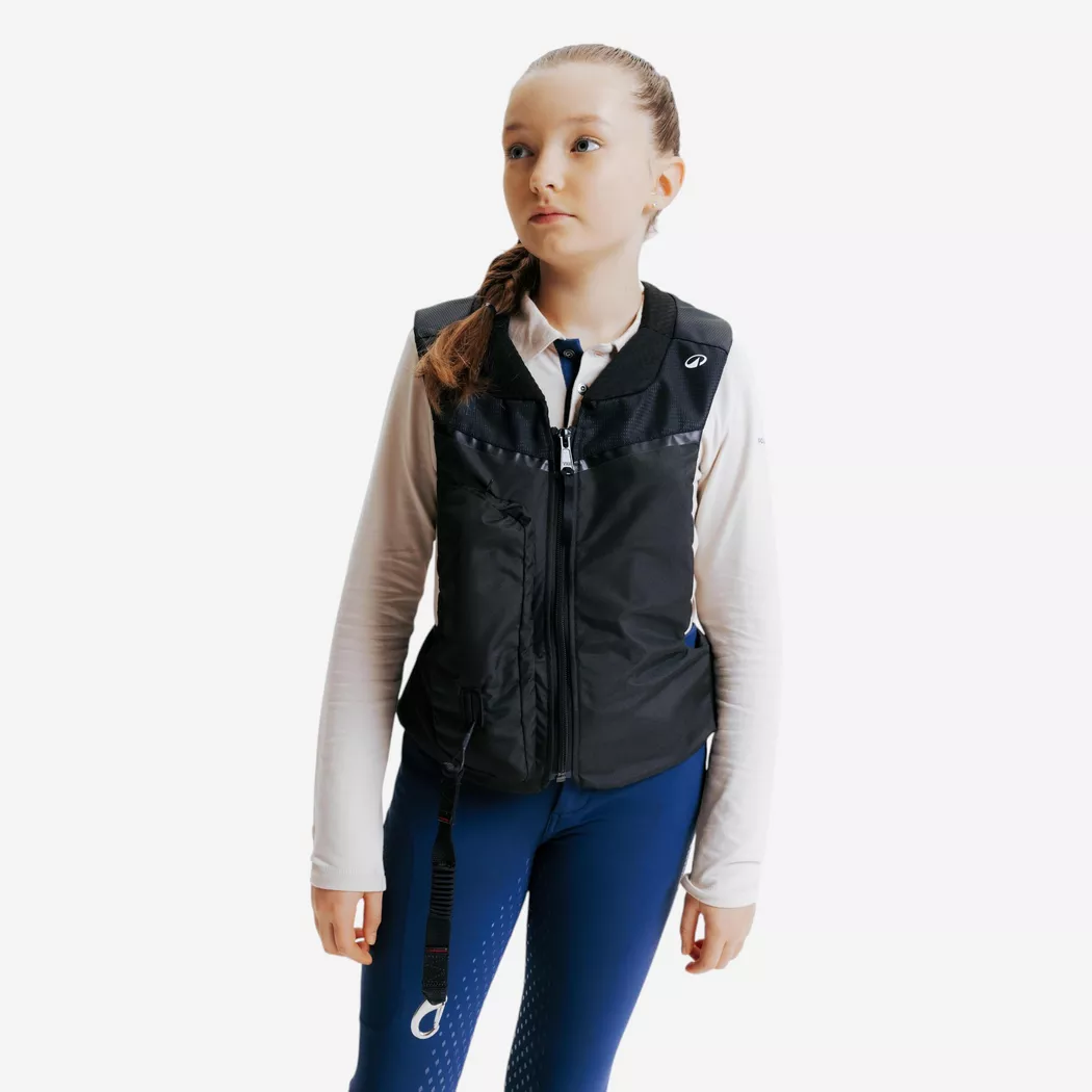 FOUGANZA - Reitschutzweste Airbag für Kinder Schwarz, 10A