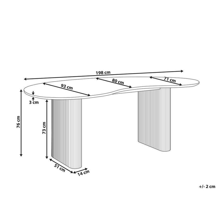 Beliani Tavolo da pranzo en Fibra a media densità (MDF) Minimalista PEERY  
