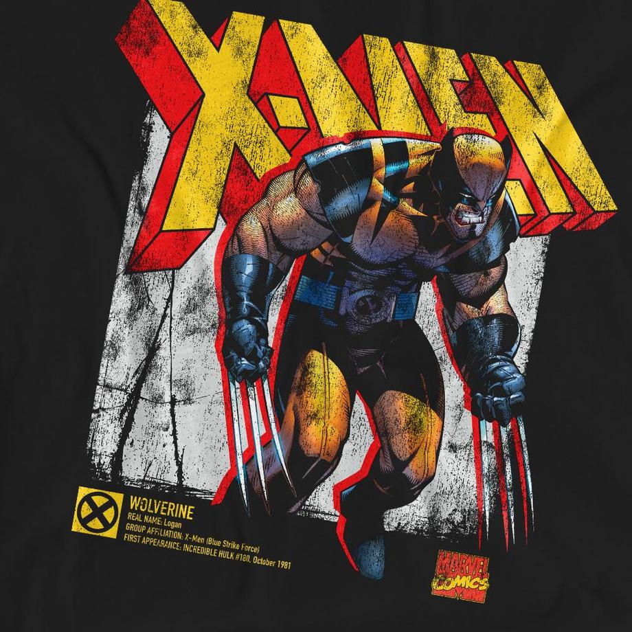 MARVEL T-Shirt X-Men Wolverine Stampa Grafica  