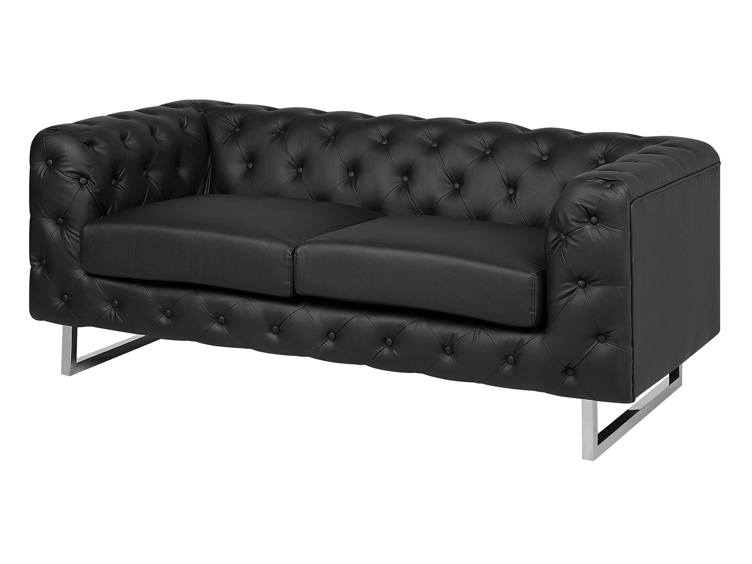 Beliani 2 Sitzer Sofa aus Kunstleder Glamourös VISSLAND  