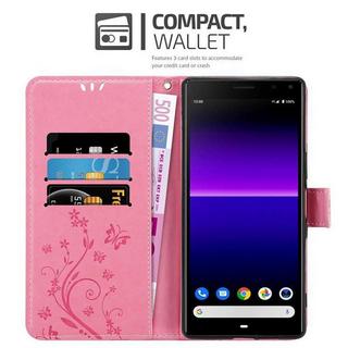 Cadorabo  Housse compatible avec Sony Xperia 8 - Coque de protection au design floral avec fermeture magnétique, fonction de support et emplacements pour cartes 