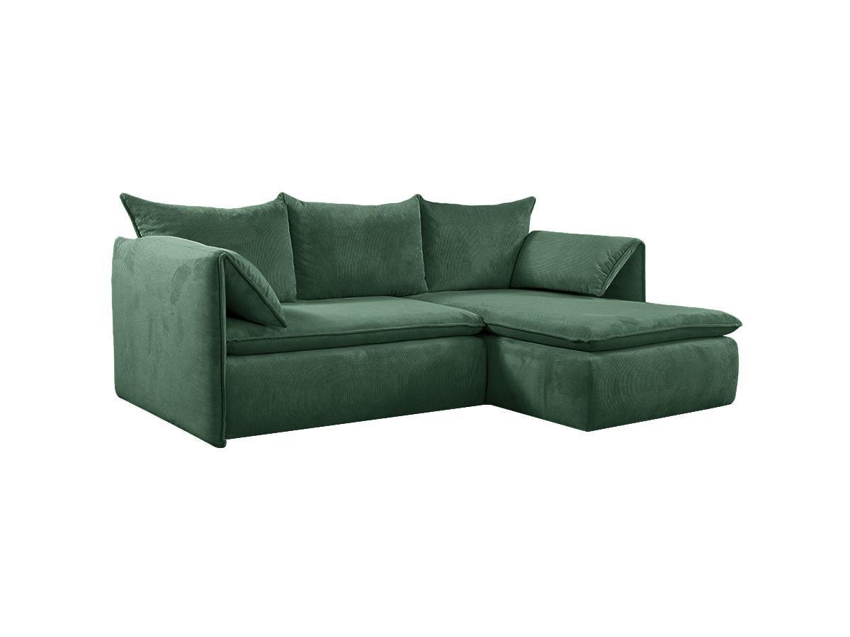 PASCAL MORABITO Ecksofa mit Schlaffunktion - Ecke rechts - Cord - Grün - TEODORA  