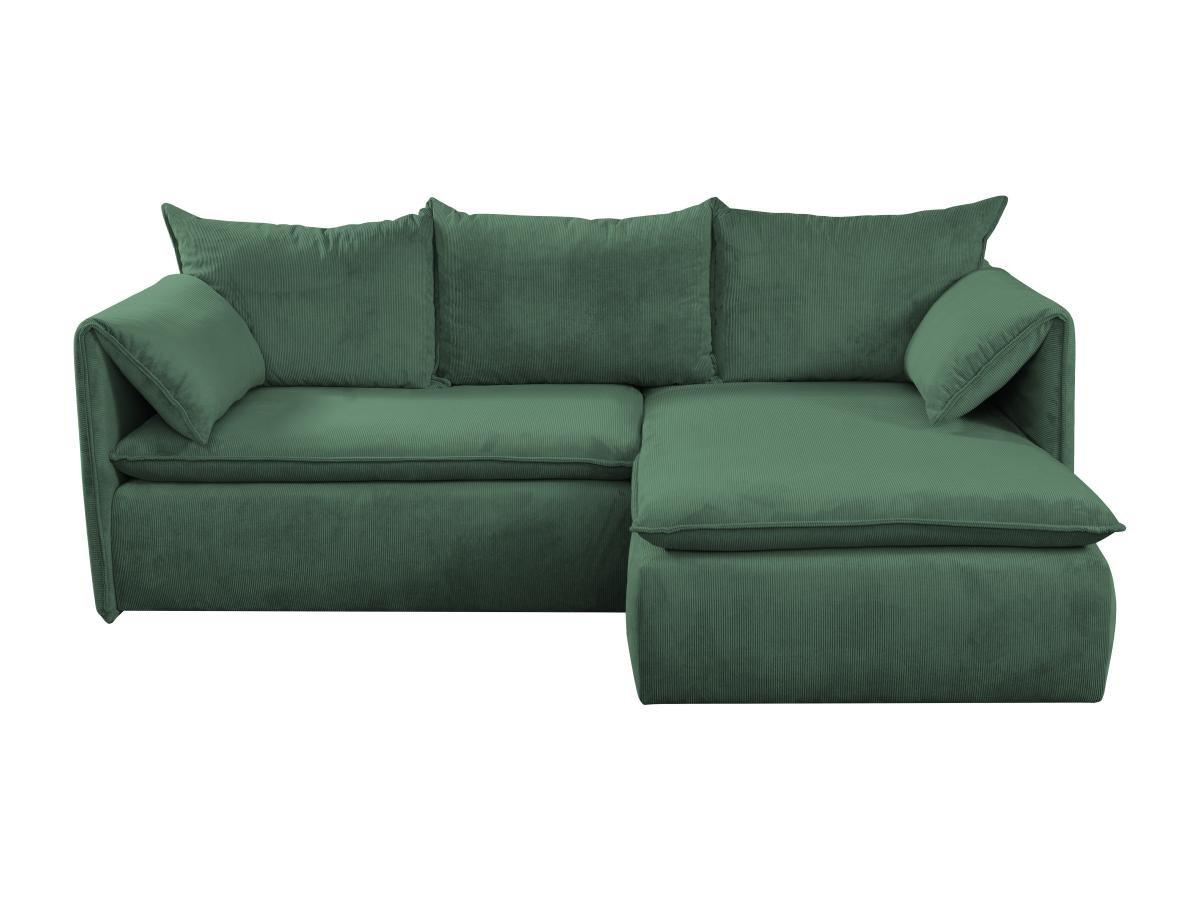 PASCAL MORABITO Ecksofa mit Schlaffunktion - Ecke rechts - Cord - Grün - TEODORA  