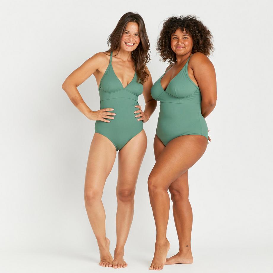 DECATHLON Bea Maillot de bain côtelé col en V  