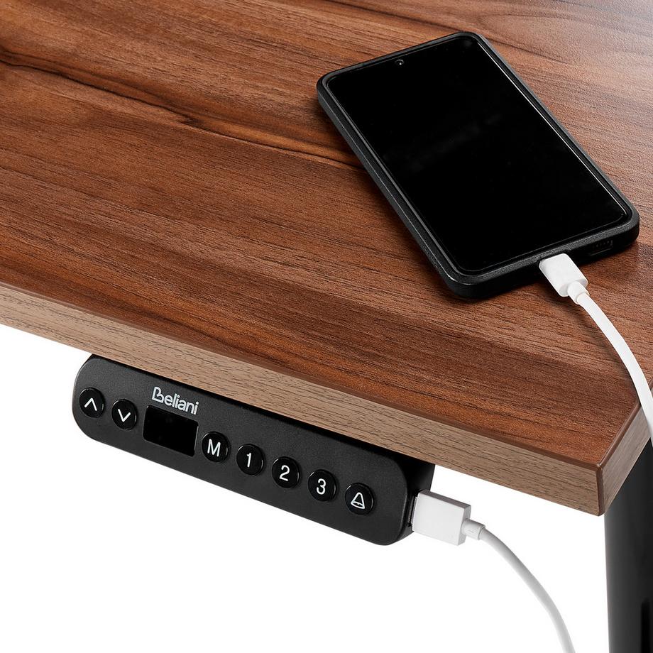 Beliani Bureau réglable en hauteur électriquement en Panneau de particules de bois  DESTINAS  