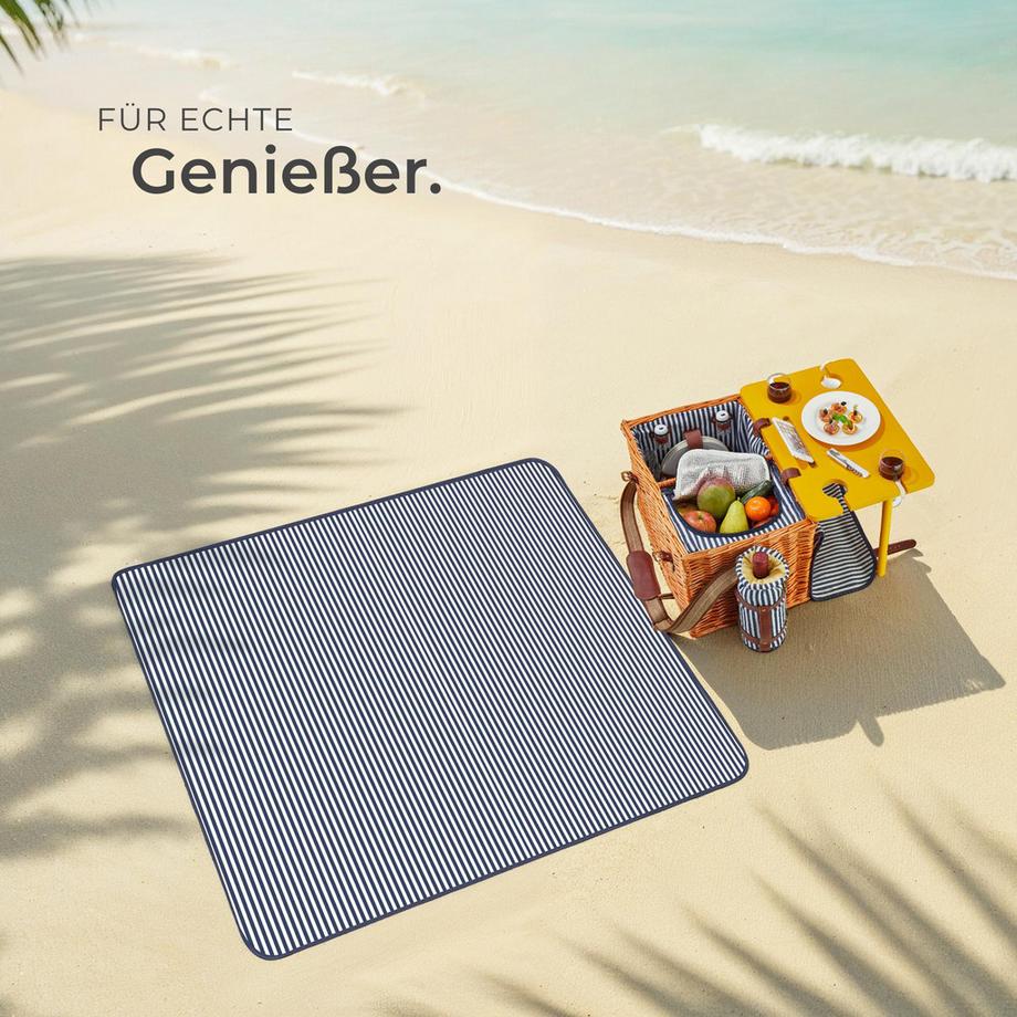 Tectake  Cestino da picnic Rügen Per 4 persone, con coperta da picnic 