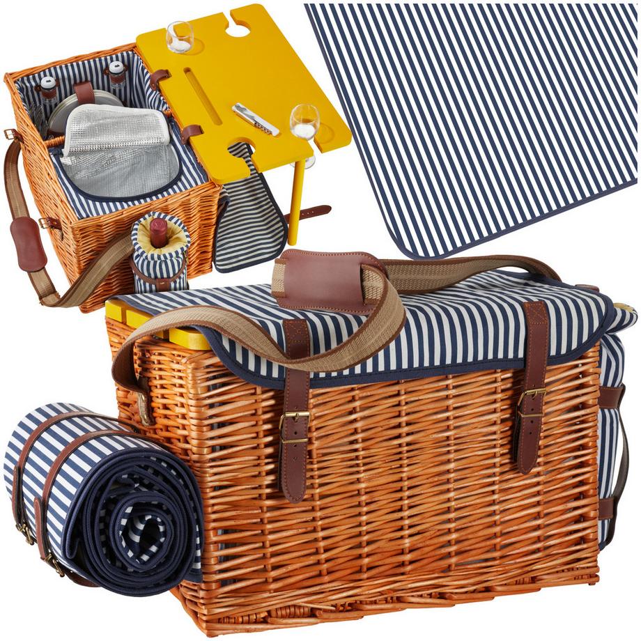 Cestino da picnic Rügen Per 4 persone, con coperta da picnic