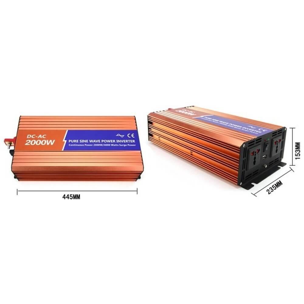 AutoSolar  Inv2000wSin24v adaptateur de puissance & onduleur Auto/Indoor 2000 W Cuivre 