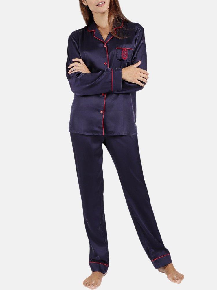 Admas  Pyjama satin tenue d'intérieur chemise et pantalon Classic 