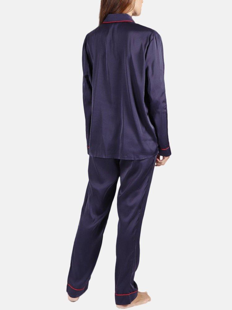 Admas  Pyjama-Satin-Loungewear Hemd und Hose Classic 