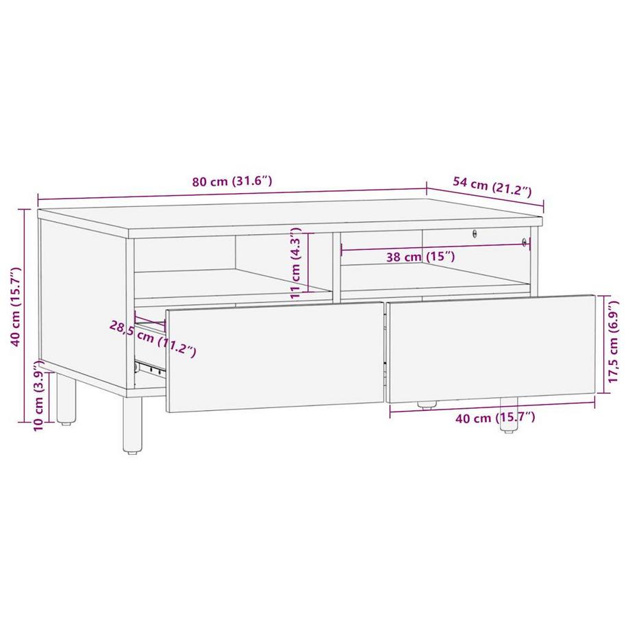 VidaXL Couchtisch mangoholz  