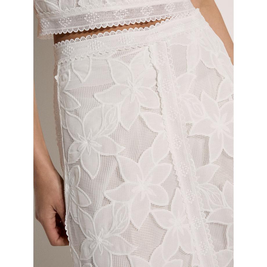 APRICOT Jupe Midi en Dentelle Florale Mesh  