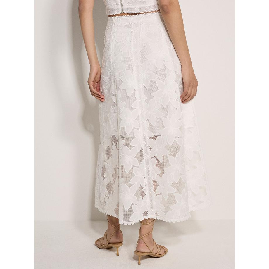 APRICOT Jupe Midi en Dentelle Florale Mesh  
